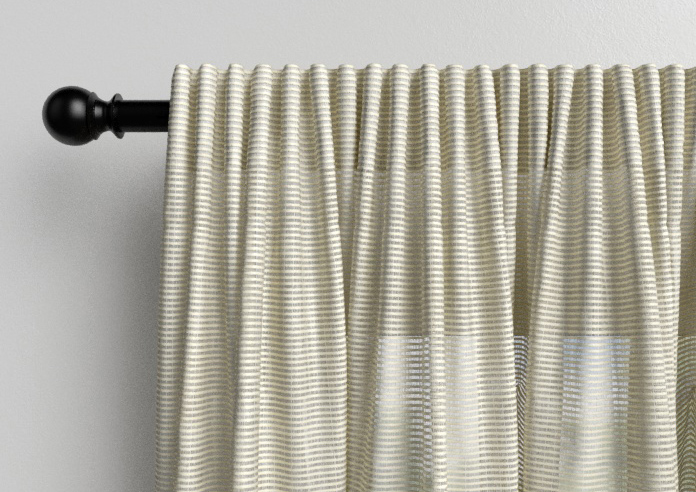 Catania Stripe Voile, Powder Cream - Made to Measure Curtains - Image 9